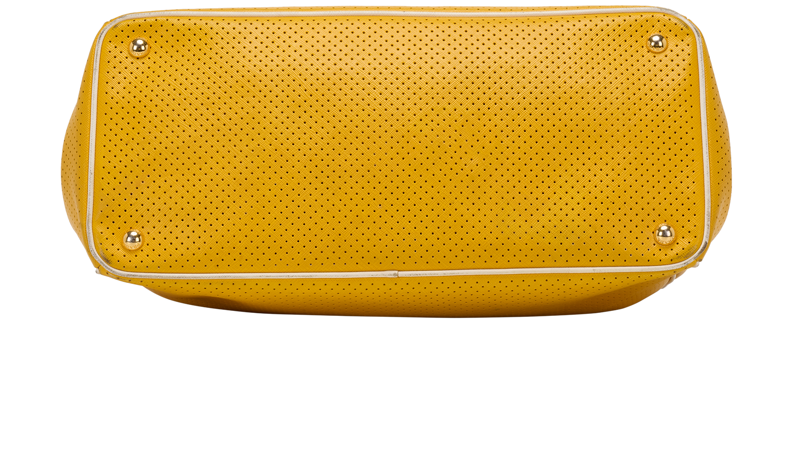 Perforated Tote, &pound;550, Handbags, Yellow, Leather, Top view